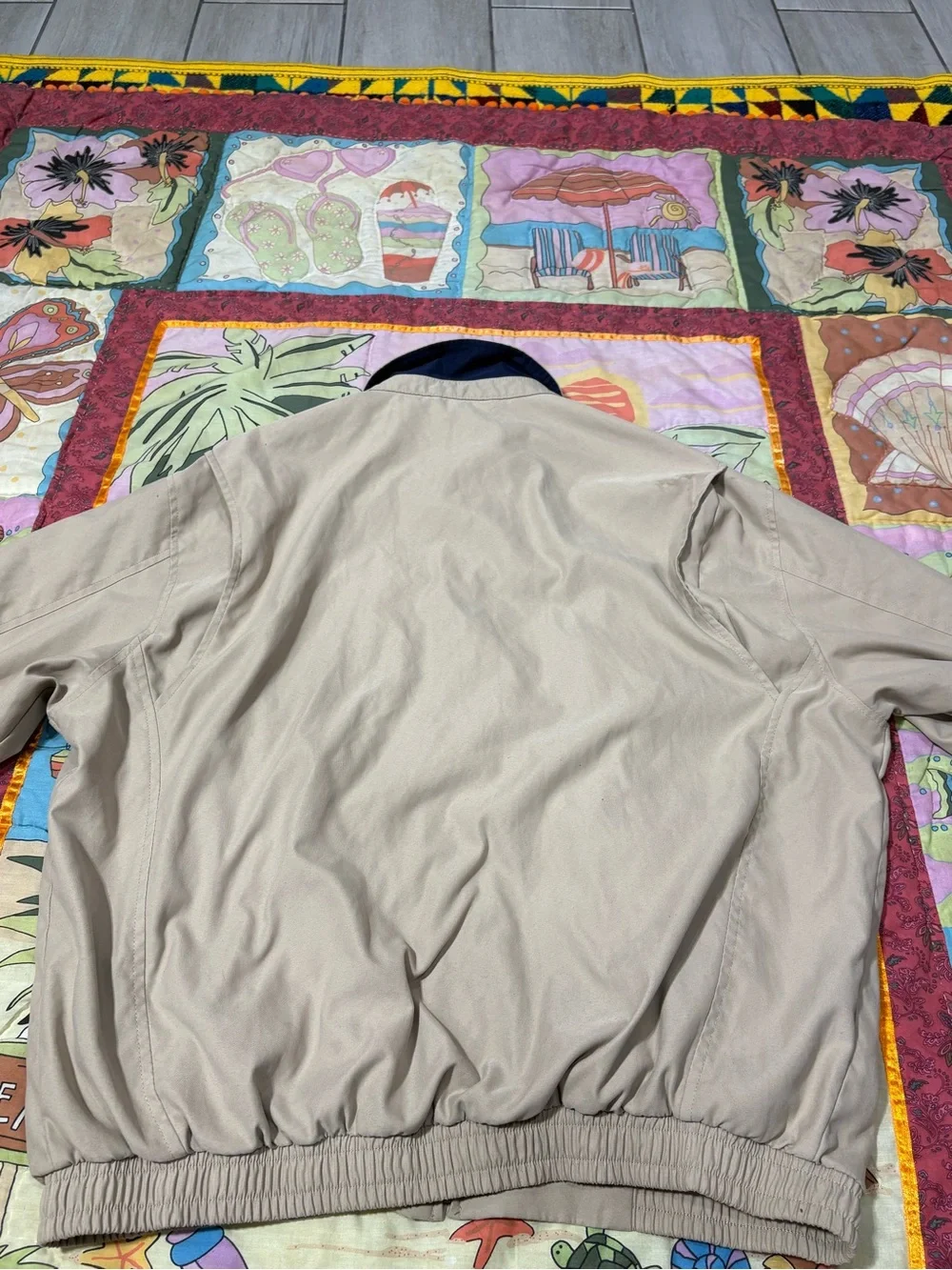 Polo Ralph Lauren Vintage Jacket Mens L Tan Harrington Full Zip Windbreaker